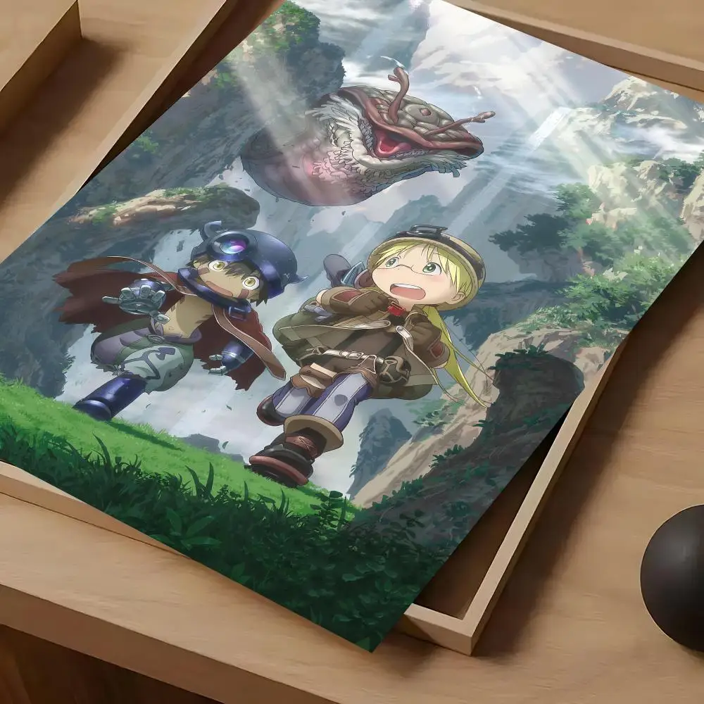 Фото Постер «Made In Abyss» для самостоятельной печати, водонепроницаемая самоклеящаяся художественная бумага, наклейка для кофейни, бара, декора стен комнаты №3