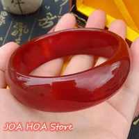 natural 5a red agate bracelet womens carnelian wangfu bangles widened thickened 21mm jade handring stylish fine jewelry