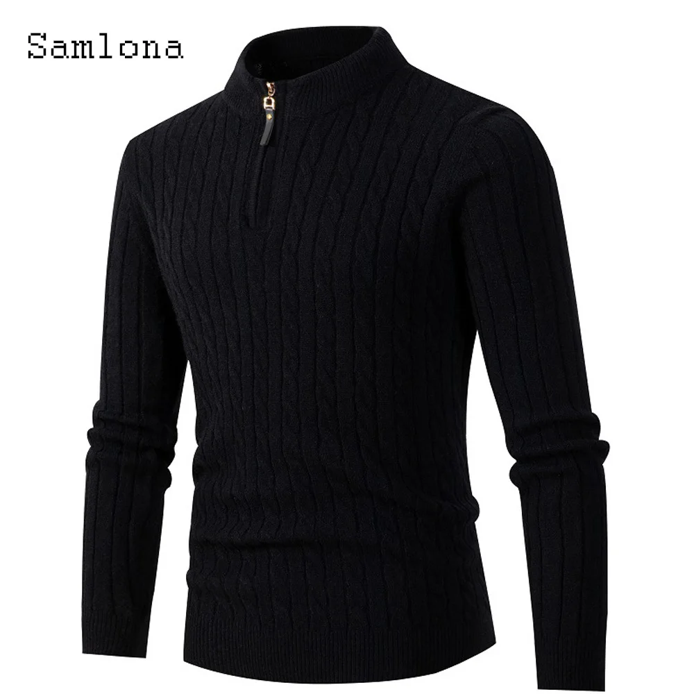 Men Casual Knitted Sweaters Winter Warm Coats Mens Streetwear 2022 European Fashion Top Pullovers Ruched Striped Sweater Hommes