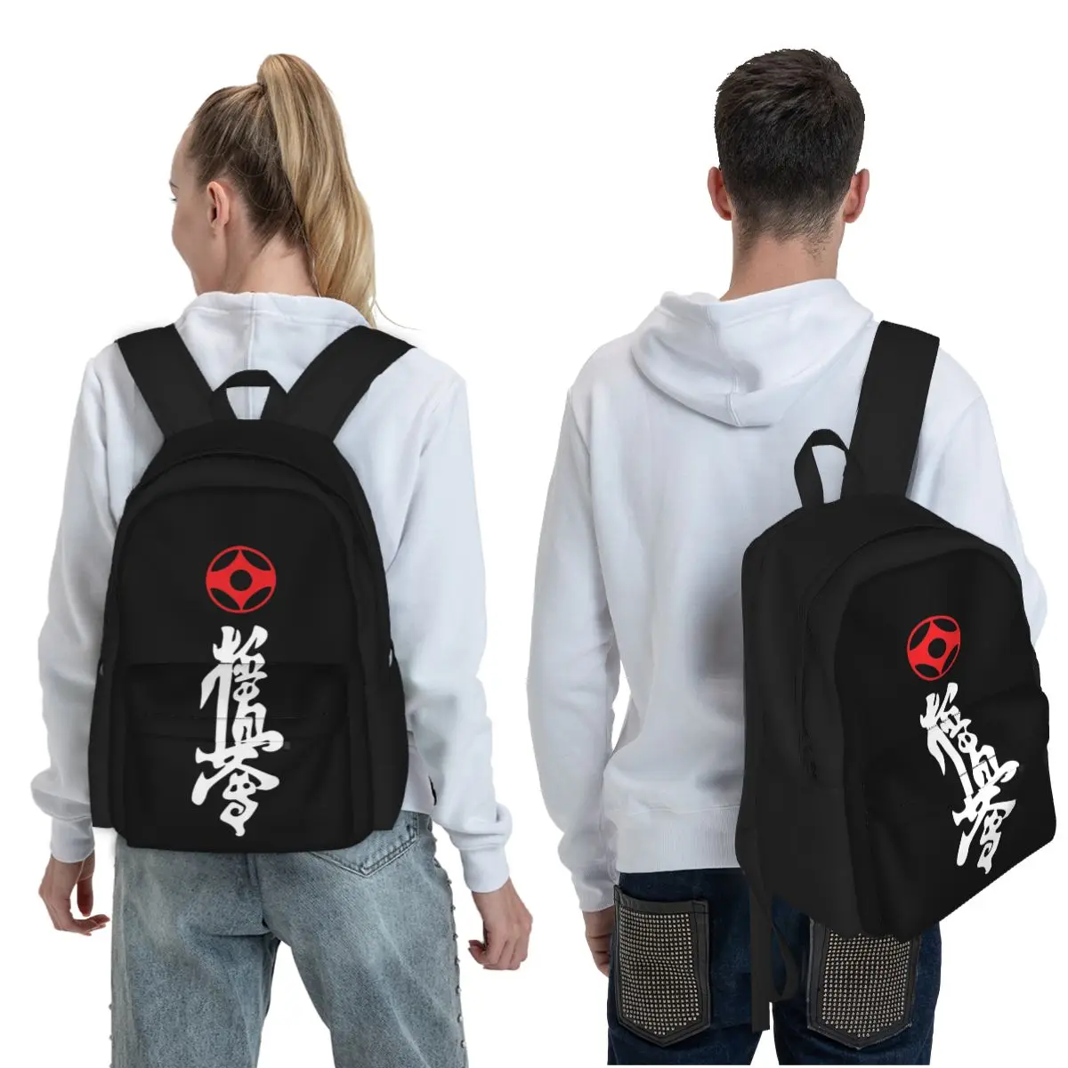 Фото Рюкзак для студентов Kyokushin Kaikan Karate Symbol Kyokushinkai Dojo, школьная сумка, модный рюкзак для мужчин и женщин, сумка через плечо №2