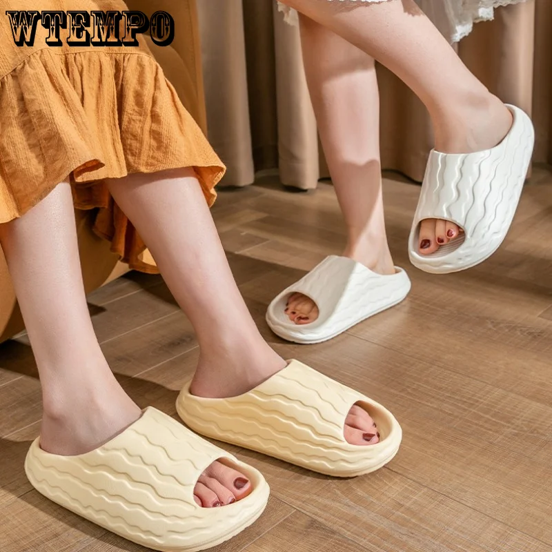 WTEMPO Woman Slippers Thick Bottom Fashion Style Platform Bathroom Slides Nonslip Trend Watermelon Designer Shoes Wholesale