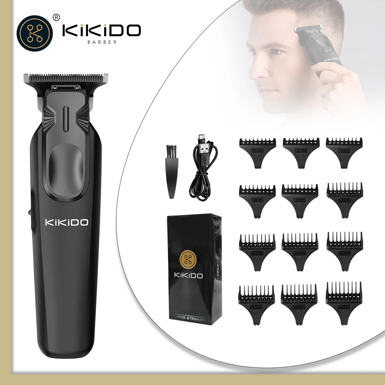 KIKIDO малошумный триммер для волос профессиональная беспроводная электрическая