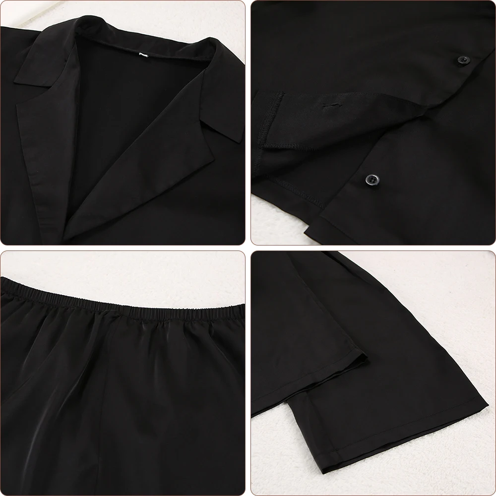 Spring and Summer Thin Women's Home Satin Nightwear Women's Fashion Ice Silk Relaxed Casual Style Can Be Outworn Cardigan Set