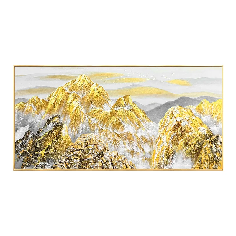 

1223206aDigital oil painting living room background wall mountain and river oil painting decorative painting hand-painted oil pa
