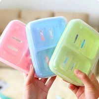 soap dishes plastic double compartment with lid drain multi layer bathroom sink shelf shelf storage soap laundry soap