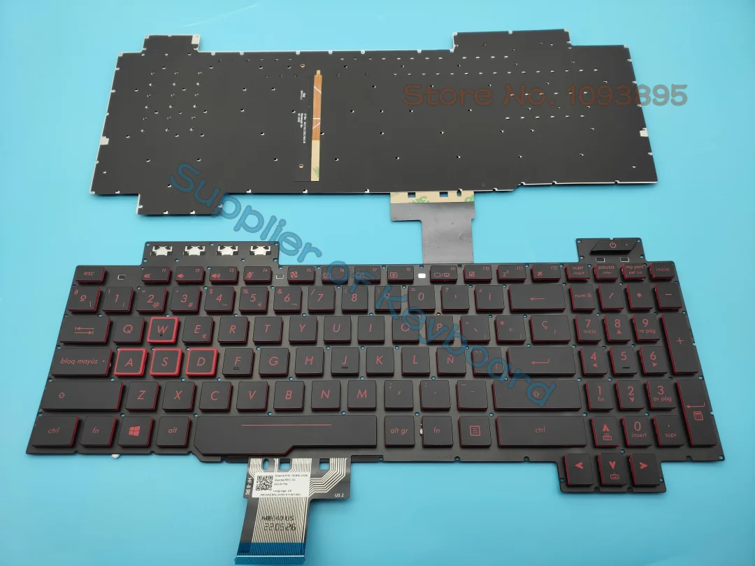 

NEW Latin Spanish Keyboard For Asus TUF Gaming FX504 FX504GD FX504GE FX504GM Laptop Spanish Keyboard Red Backlit