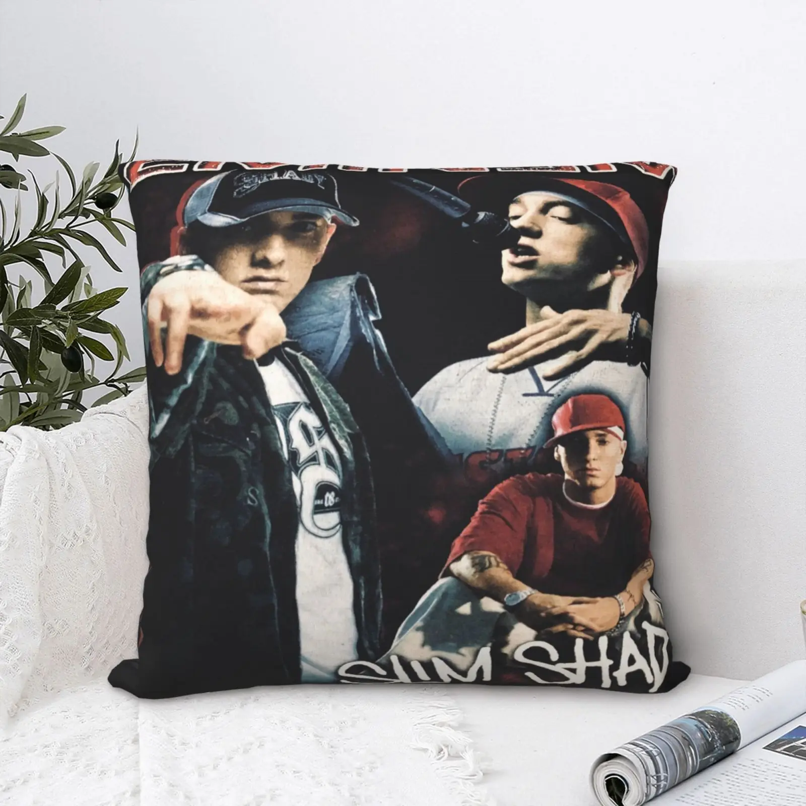 Чехол-наволочка Eminem с изображением тонкой тени и точечного знака декоративные