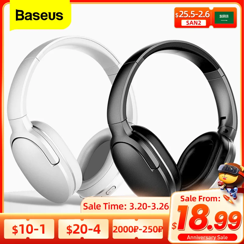 Baseus D02 Pro Wireless Headphones Sport Bluetooth 5.3 Earphone Handsfree Headset Ear Buds Head Phone Earbuds For iPhone Xiaomi