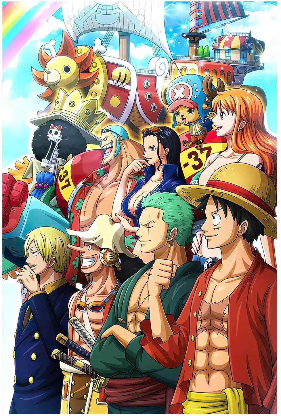 

ONE Piece Poster Bathroom Decor Anime Wall Decor Home Decor Canvas Print Poster,Unframed,16 x 24 Inches,Set of 1 Piece