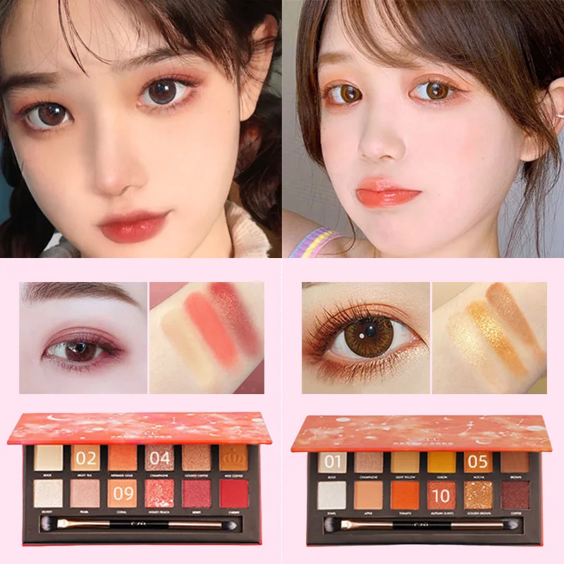 

New 12-color Eyeshadow Palette Net Red Live Earth Color Pearly Matte Glitter Eyeshadow Palette Shiny Eye Shadow Eye Pigments