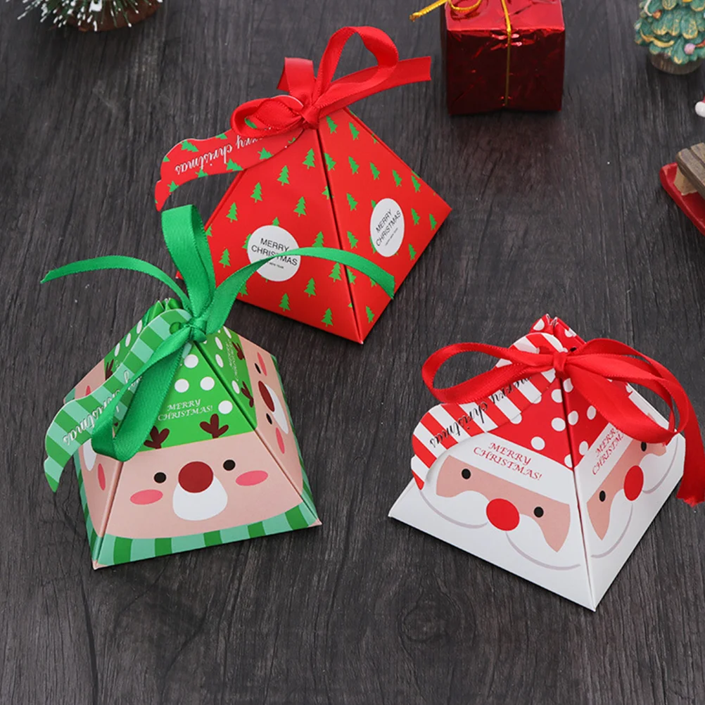 

24 Paper Goodie Boxes Christmas Gift Boxes Bundle Bags Snowman Candy Bags Christmas Favors Container