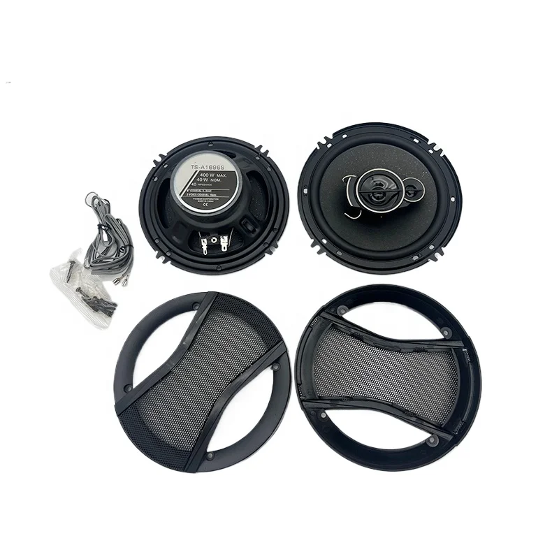 Фото 6-дюймовые 3-полосные коаксиальные автомобильные динамики Max Power 400W 4ohm TS-A1696S NOM, мощность 40W, PP-конус, 30Hz-36KHz, с твитером и маской для динамика. №2