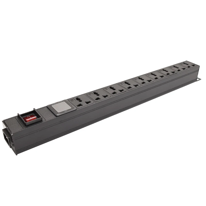 

9 Way Universal Socket Basic PDU SPD Power Distribution Unit Network Cabinet Rack Mount Power Socket Strips with Current display