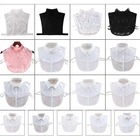 17 видов стилей Женская Осенняя винтажная блузка с оборками и воротником-стойкой, поддельный съемный воротник, полурубашка, чокер, ожерелье, свитер