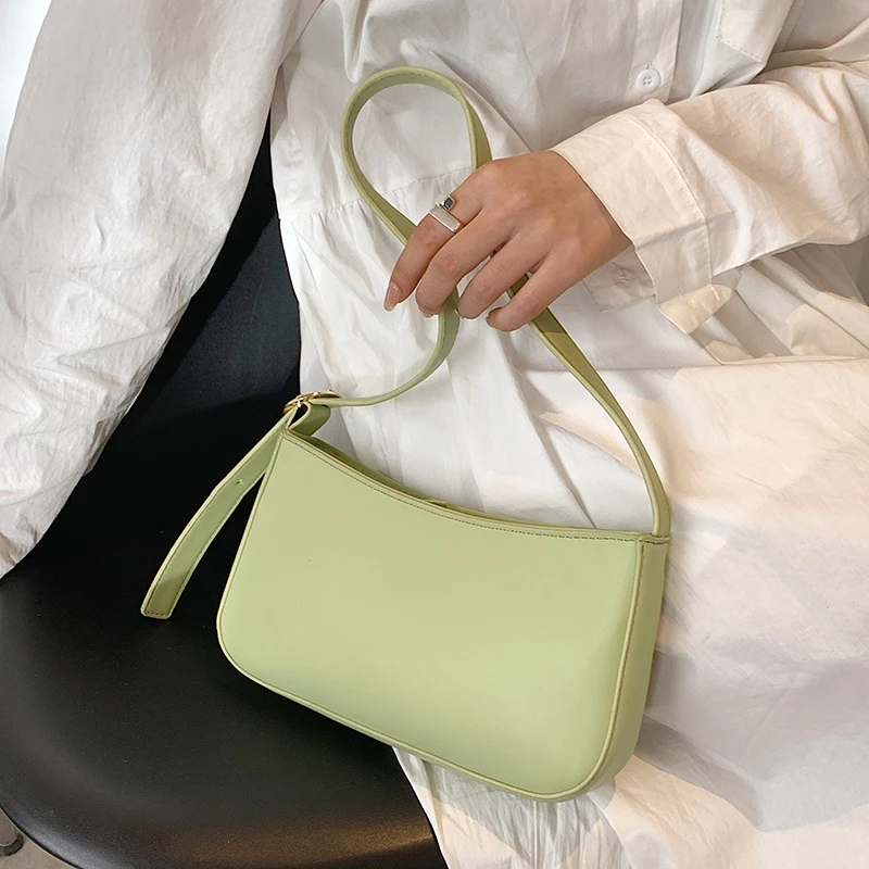 

Crossbody Bags For Women PU Leather Shoulder Bag Solid Color Brand Design Women Armpit Bag Casual Simple Satchels Daily Hobo Bag