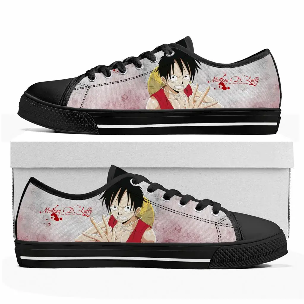 

Низкие высококачественные кроссовки Monkey D Luffy для мужчин и женщин, холщовые кроссовки для подростков, повседневная обувь для пар, обувь на заказ