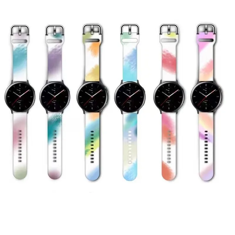 

20mm 22mm Watch Band For Samsung Galaxy Watch 4/3 Huawei Watch GT2 Color Silicone Sport Bracelet Wristband for Amazfit GTR band