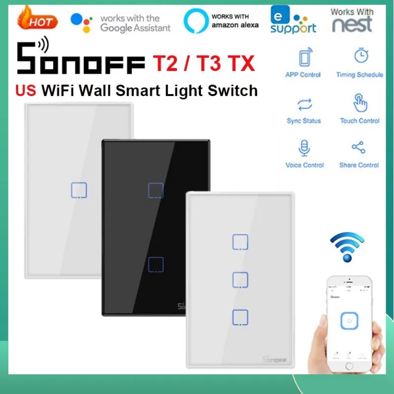 

Умный светильник ель Sonoff, настенный переключатель с дистанционным управлением и поддержкой Wi-Fi