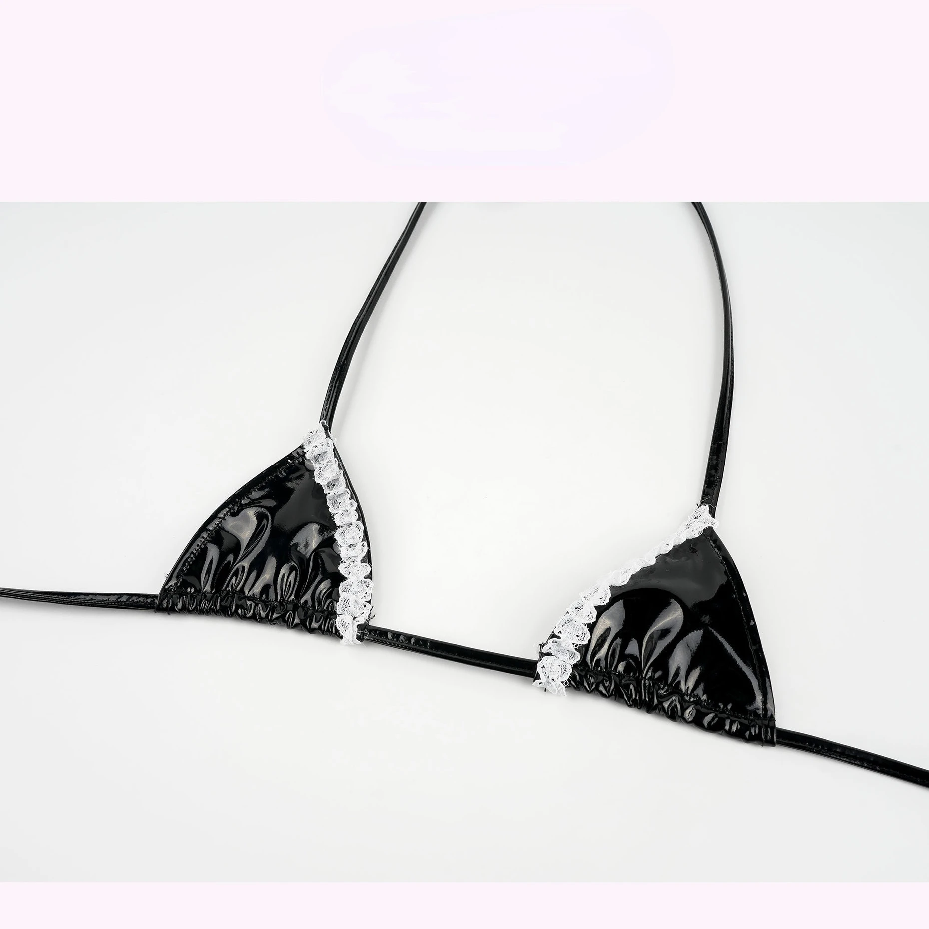 Комплект аниме мини-бикини из искусственной кожи нижнее белье горничной костюм