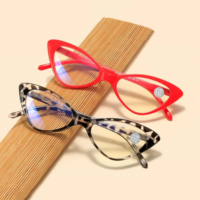 

Anti-Blue Light Reading Glasses Women Retro Cat Eye Presbyopia Eyeglasses Fashion Small Frame Glasses Optical Farsighted Glasses