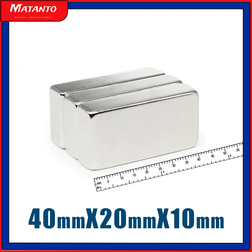 

1/2/3/5PCS 40x20x10mm Quadrate Super Strong Powerful Magnets N35 Thick Block Permanent Magnet 40x20x10 Neodymium Magnet 40*20*10