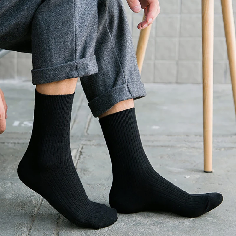 Brand Men's Socks New Style Black Business Men Socks Soft Breathable Autumn Winter for Male Socks Plus Size