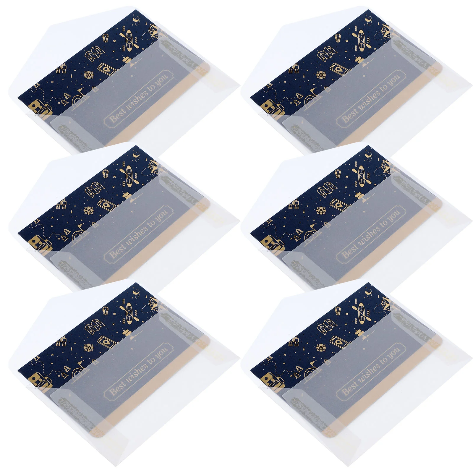 

Blue Greeting Card Envelope Birthday Blessing Folding Best Wishes Cards Festival Party Bulk Outfit