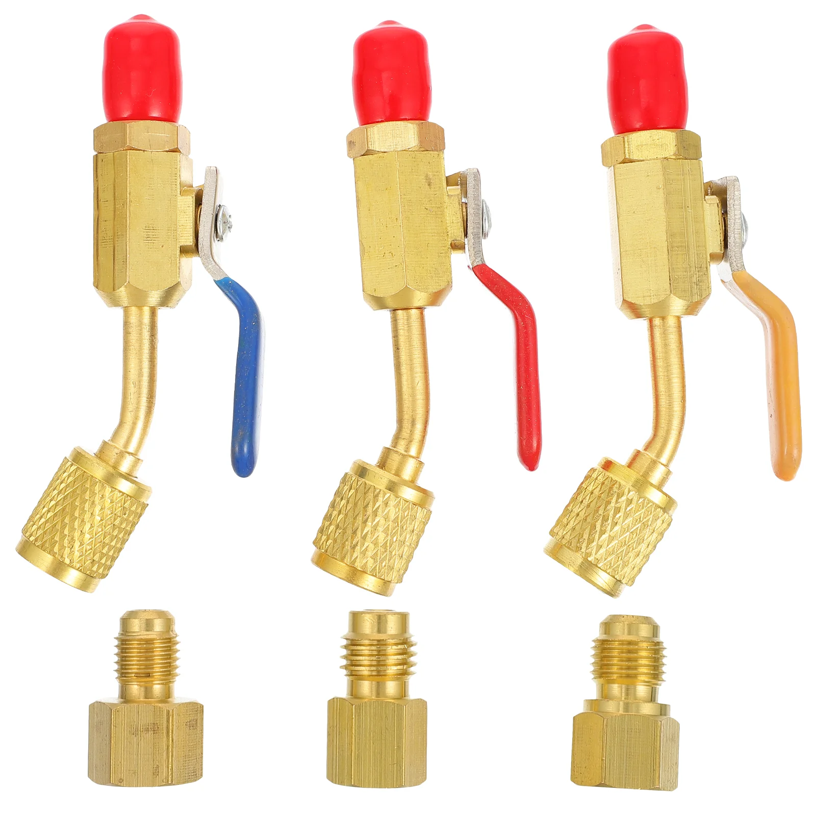 

3pcs Air Conditioning Refrigerant On-off Valves Brass Compact Ball Valves