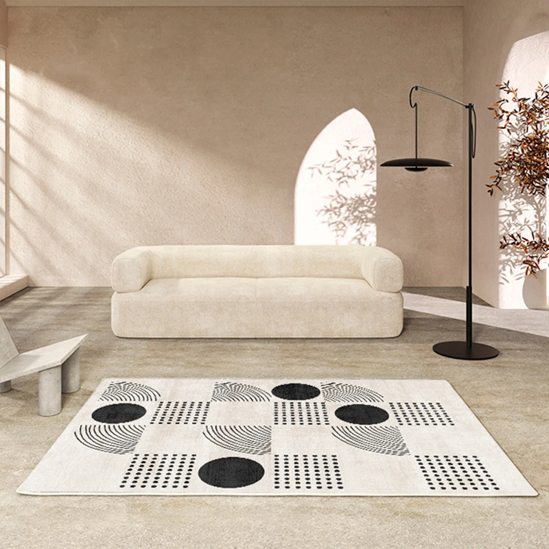 

Nordic Modern Black And White Art Geometric Living Room Large Area Decor Carpet Bedroom Cloakroom Non-Slip Rug Porch Door Mat