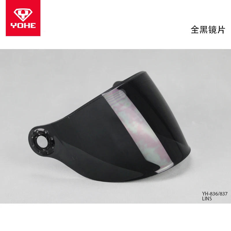 

Козырек для мотоциклетного шлема YOHE YH-837 837R, мотоциклетный шлем на половину лица 837A, оригинальные линзы общего назначения, прозрачный черный