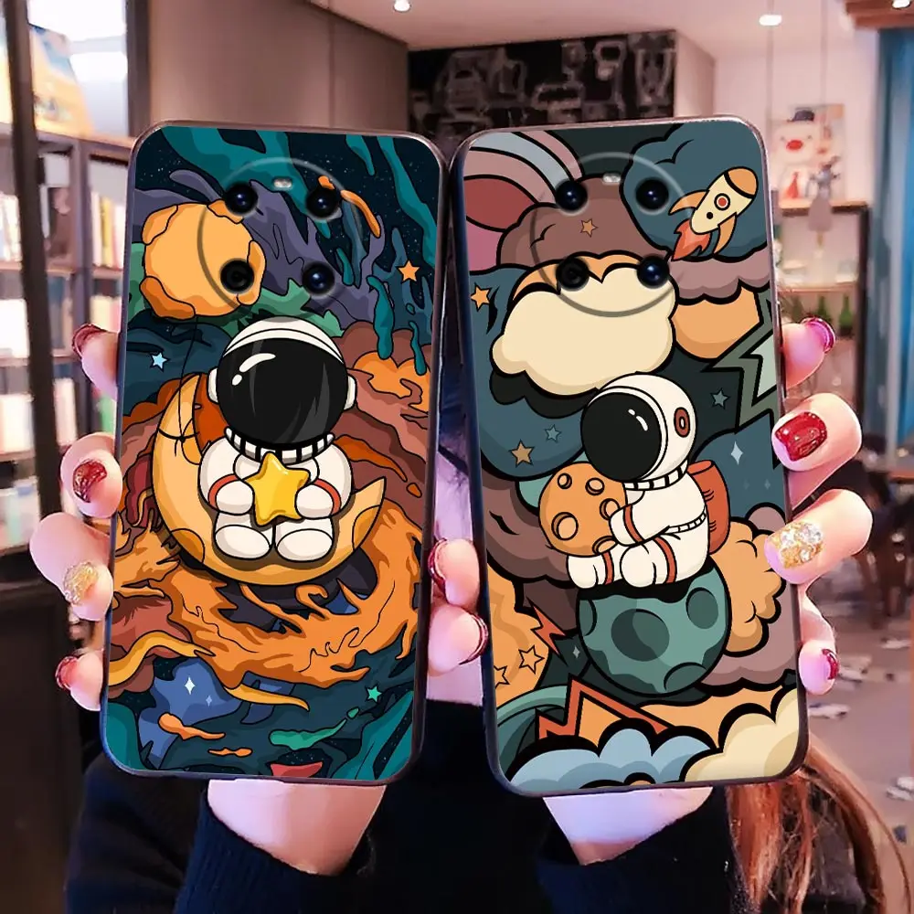 

Phone Case For HUAWEI P50 P40 P30 P20 P10 P9 P8 Plus MATE 30 20 20X 10 9 Pro Lite Case Funda Coque Shell Cartoon Space Astronaut