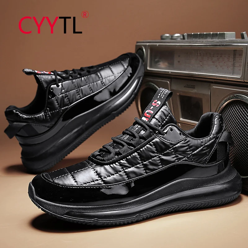 

Зимняя Теплая обувь CYYTL с высоким верхом для мужчин, бархатные уличные походные кроссовки, спортивная нескользящая подошва, водонепроницае...