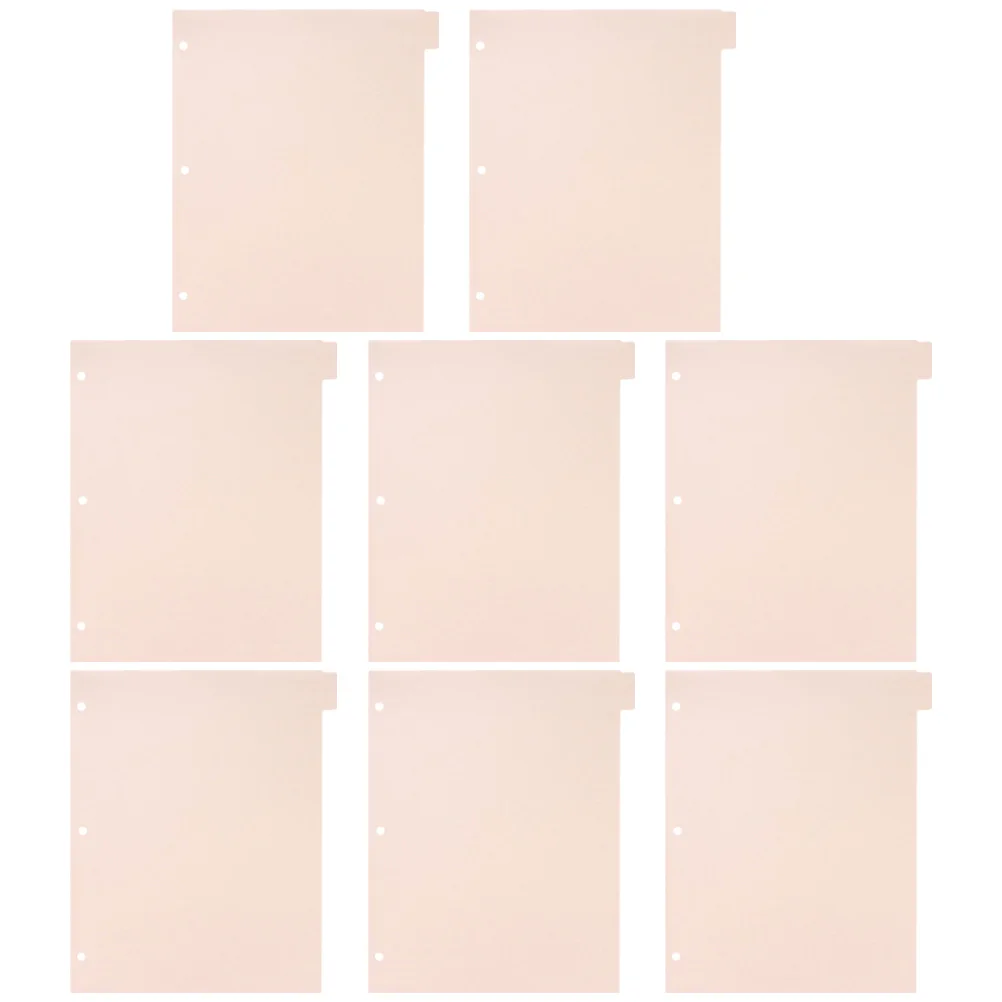 

8 Sheets Handbook Separator Folder Dividers Binder Paper Plastic Page 3 Rings Tabs Pvc A4