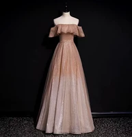 gradient champagne prom dresses sexy strapless a line off the shoulder sequined backless bandage homecoming cocktail party gowns