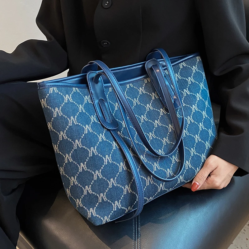 

Роскошная дизайнерская вместительная сумка-тоут из Ткани в стиле ретро для женщин, трендовая брендовая дизайнерская модная дорожная сумка-...