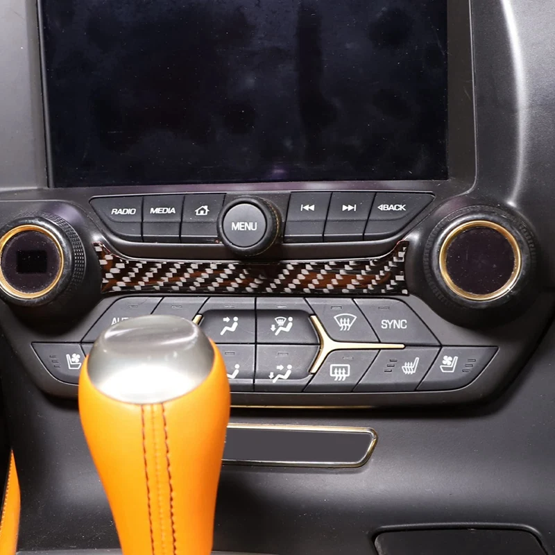 Для Corvette C7 2014-2019 мягкое углеродное волокно центральный навигационный экран