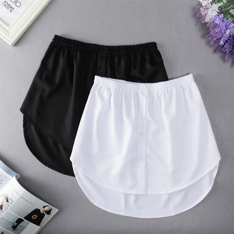 Women Underskirt Detachable Fake Shirt Irregular Skirt Tail Blouse Hem Cotton Extender Fake Hem Mini Skirt Hem Bottomed Skirt