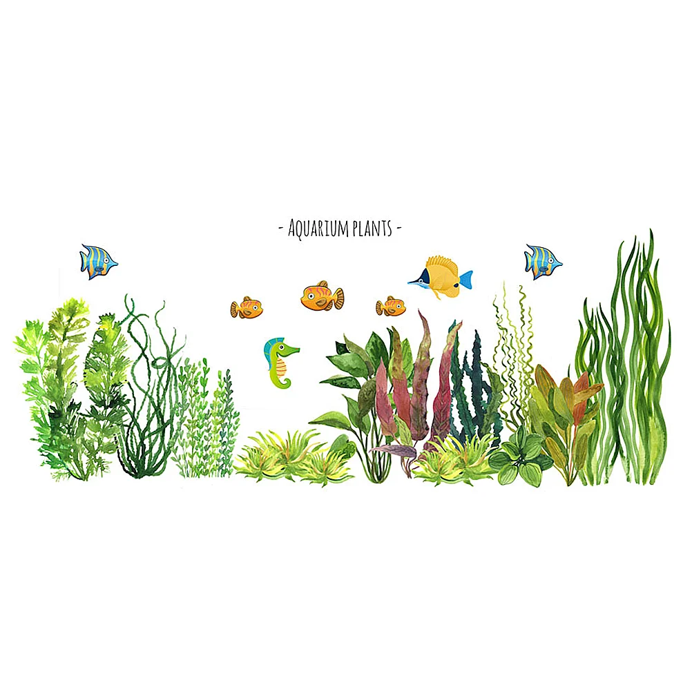 

1pc Aquatic Wallpaper Creative Lovely Wall Decals Mural Sticker for Bedroom Glass