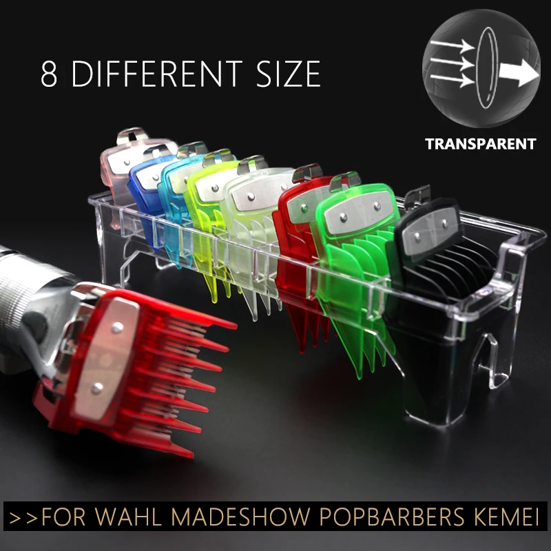 8Pcs Universal Transparent Hair Clipper Guards For Wahl Made