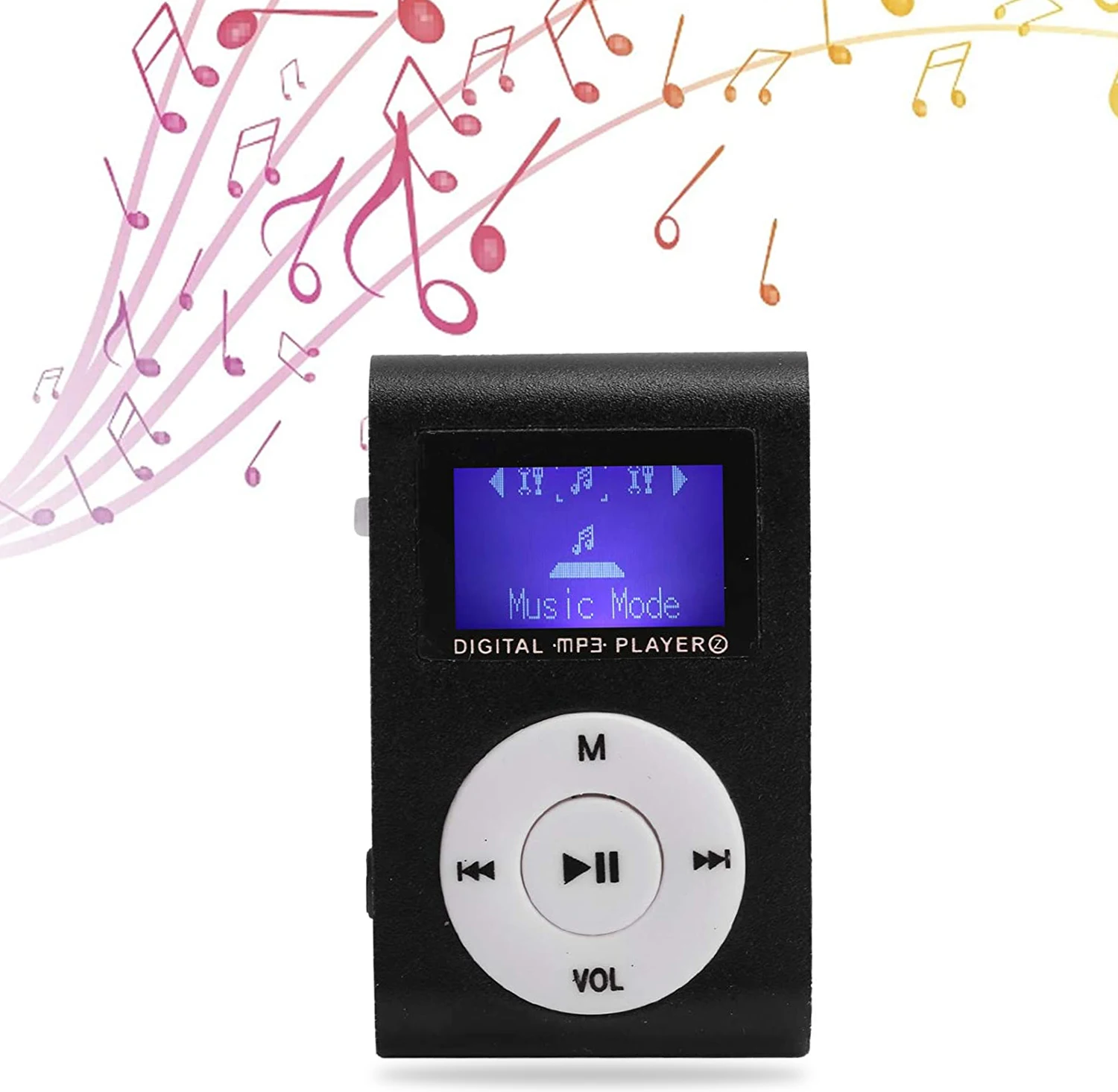 Купи Mini MP3 Player USB Metal Clip Music Players LCD Screen Support 32GB Micro SD TF Card Sports Musics Player Fashion Walkman MP3 за 467 рублей в магазине AliExpress