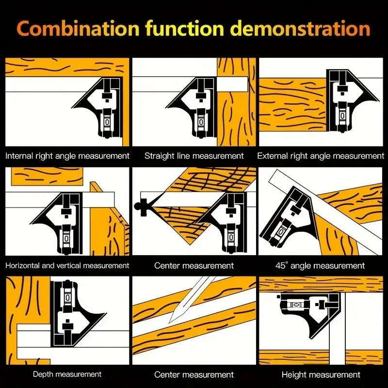 Трехквадратная комбинированная квадратная линейка 300 мм 3 в 1 набор квадратных