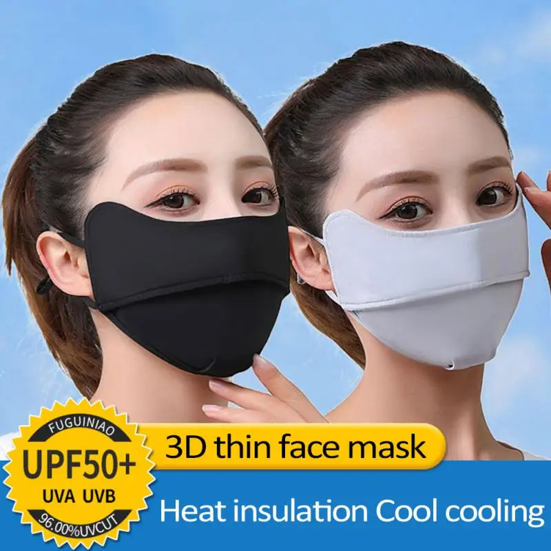 

1pc Summer Ice Silk Sunscreen Face Mask UV Sun Protection Mask Hunting Running Cycling Sports Mask Anti Ultraviolet Face Covers