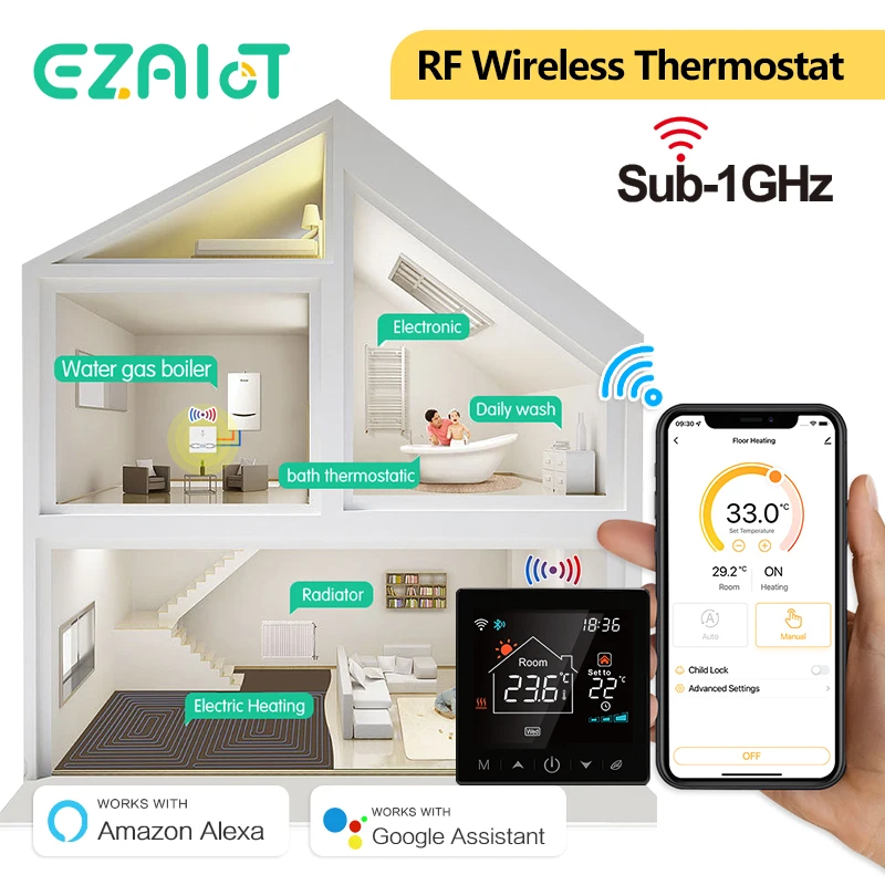 Беспроводной Wi-Fi термостат для газового бойлера контроллер температуры теплого