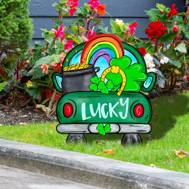 

Yklu154 St. Patrick's Day Dwarf Hat Four-Leaf Clover Acrylic Courtyard Floor Outlet Garden Outdoor