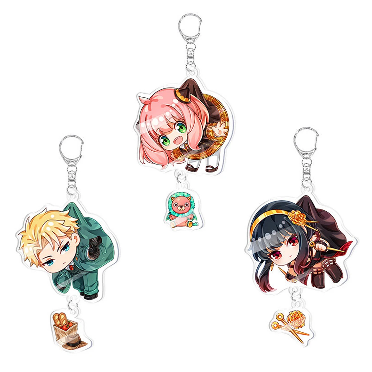 

Anime Keychain Spy X Family Alex Organ Natalie Van Sistine Megan Shipman Anya Accessories Cute Bag Pendant Key Ring Gifts