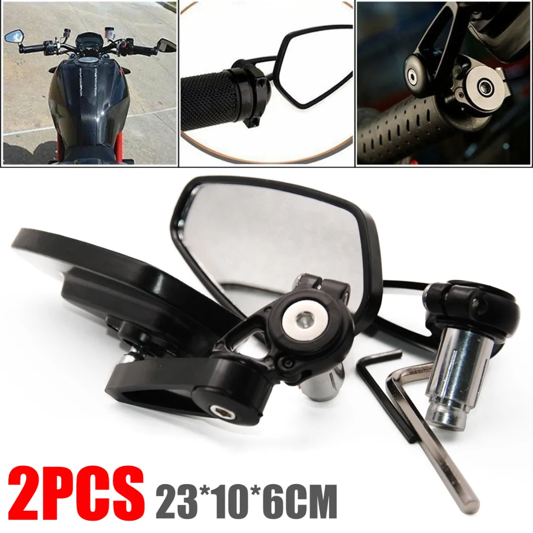

New Universal Motorcycle 7/8Inch 22mm Handle Bar End Rearview Side Mirrors