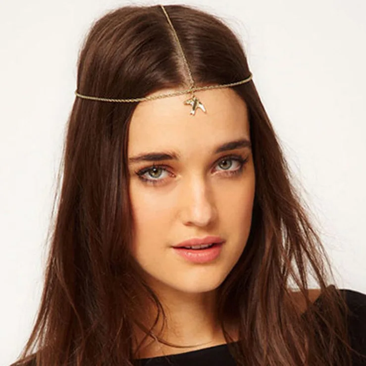 Boho Draping Crystal Bride Hair Accesories Fashion Elegant Head Chains Hair Jewelry Wedding Hairstyles Headpiece Women Headband images - 6