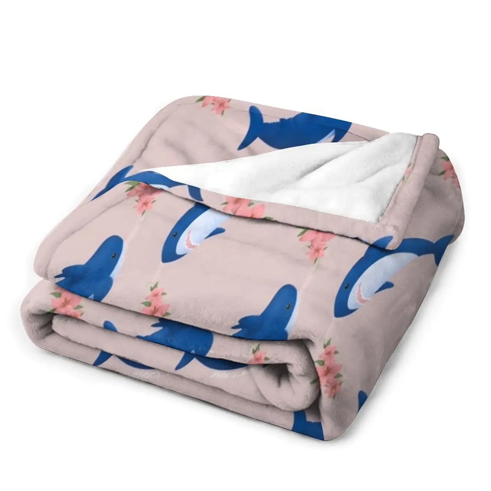 Кирпичное одеяло Brucie и Archie Shark плавающий цветок кирпичное пушистые свободные