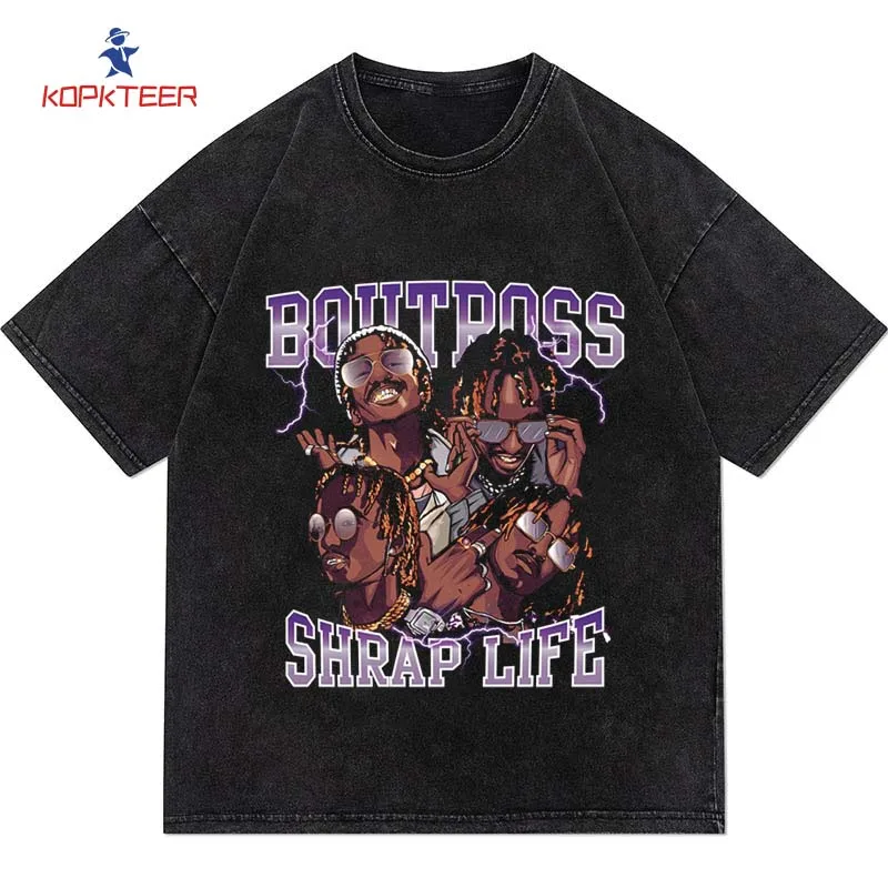 

Футболка Shrap Life с графическим принтом, эстетичная хлопковая свободная футболка в стиле хип-хоп с коротким рукавом для пар, Повседневная руба...