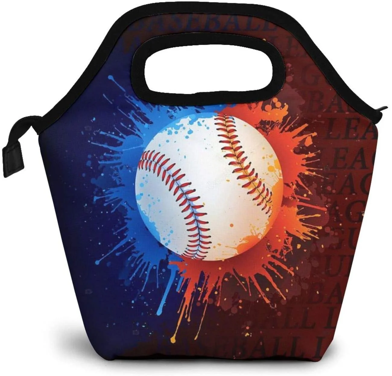

Baseball Lunch Bag Insulated Lunch Box Cooler Tote Handbag Food Container Gourmet Tote Warm Pouch for School Work Office